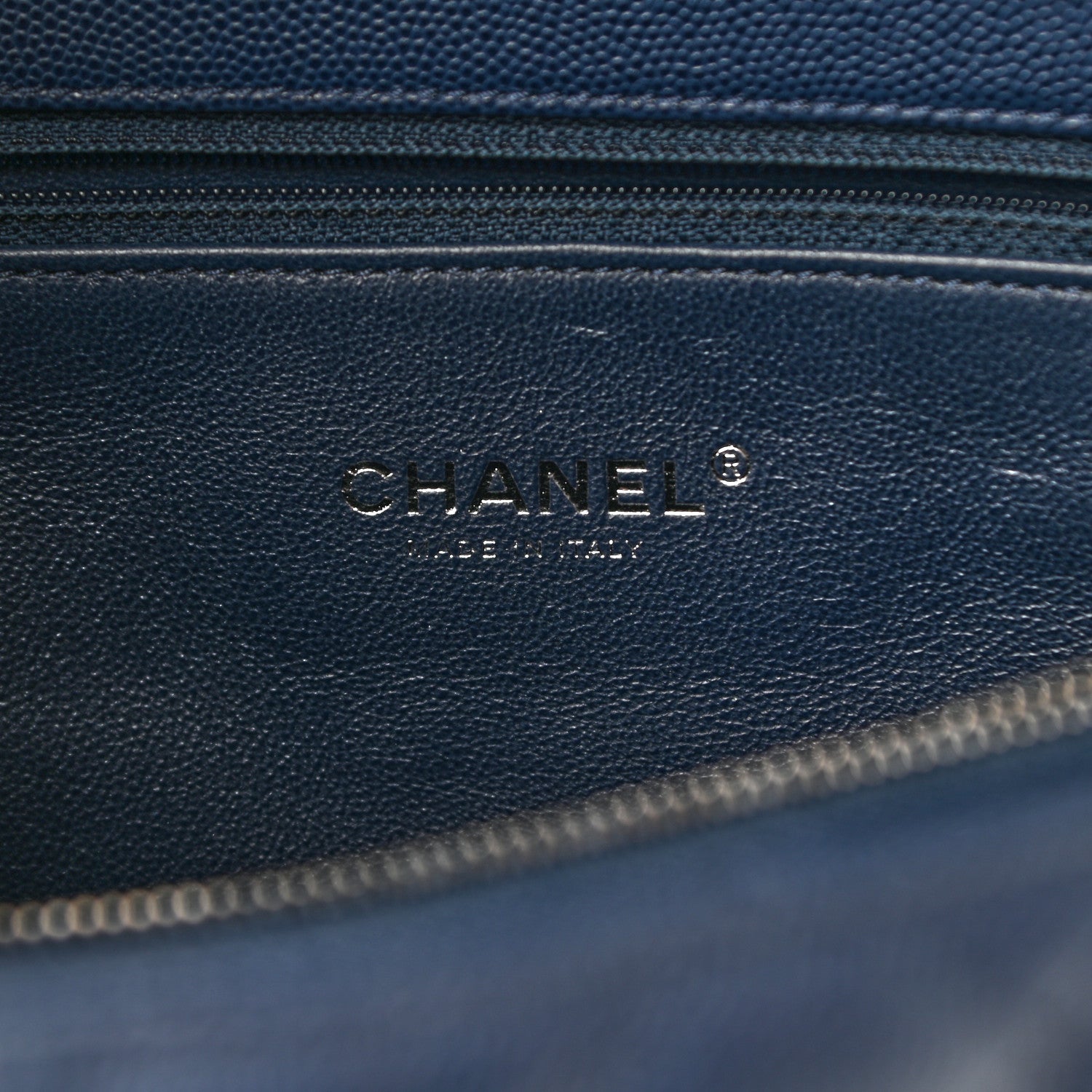 Chanel Caviar Lizard Quilted Medium Coco Handle Flap Navy 8 of 10