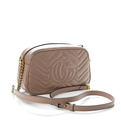 Gucci Calfskin Matelasse Small GG Marmont Chain Shoulder Bag Porcelain Rose 3 of 11