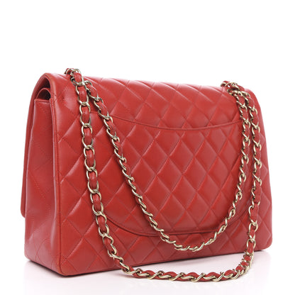 Chanel Lambskin Quilted Maxi Double Flap Red 3 of 18