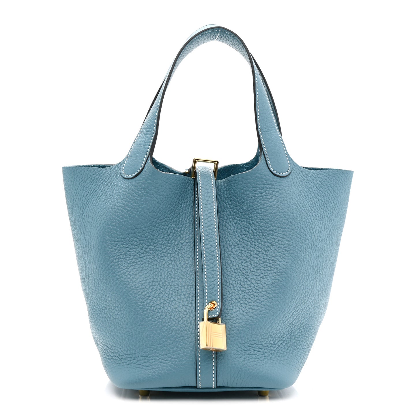 Taurillon Clemence Picotin Lock 18 PM New Blue Jean