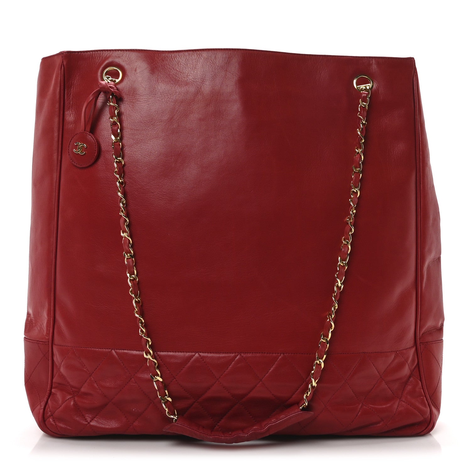 Chanel Lambskin Quilted Shoulder Bag Red 1 of 21