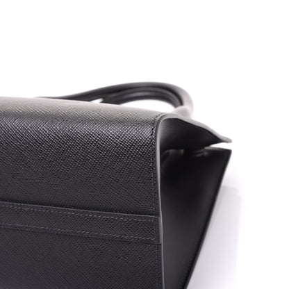 Prada Saffiano Cuir Calfskin Small Monochrome Top Handle Tote Black 7 of 9
