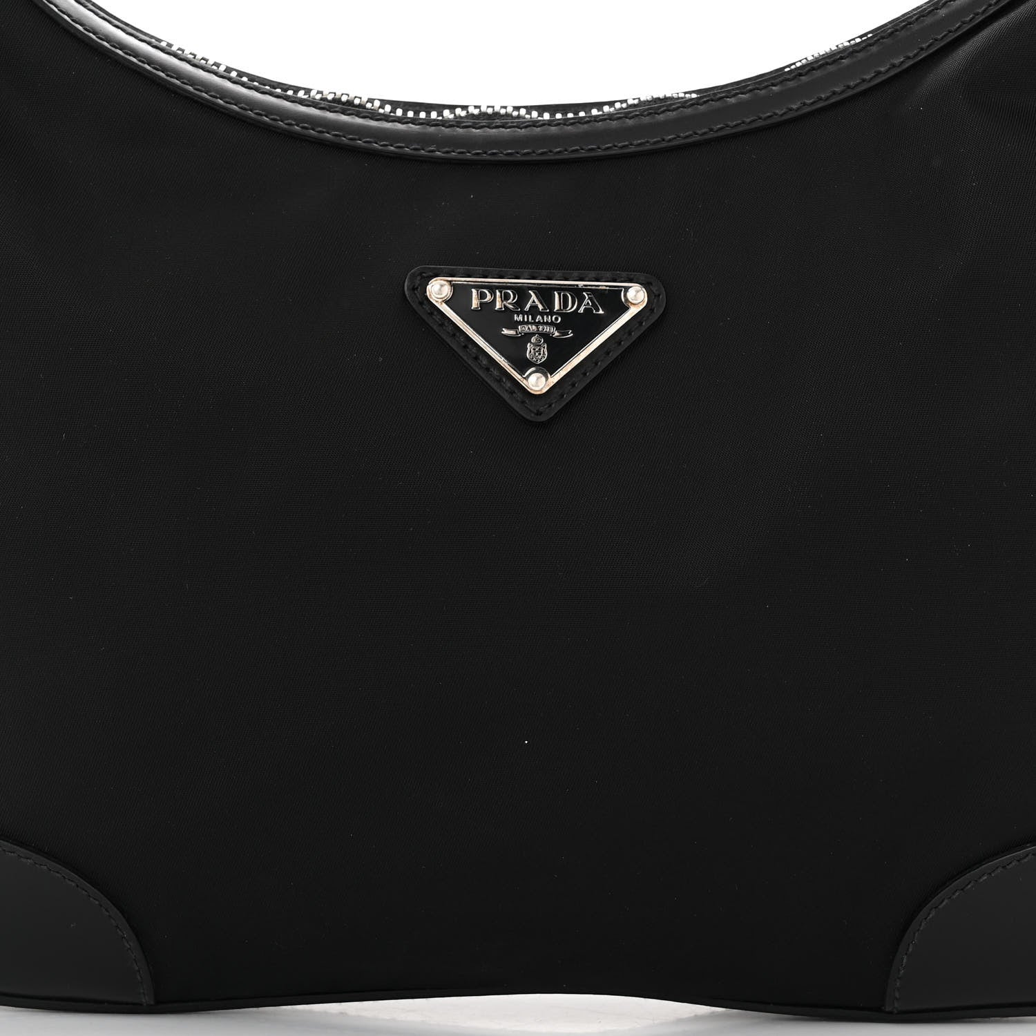 Prada Tessuto Nylon Calfskin Chain Shoulder Bag Black 8 of 11