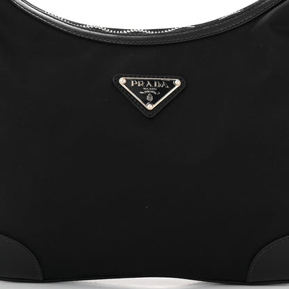 Prada Tessuto Nylon Calfskin Chain Shoulder Bag Black 8 of 11