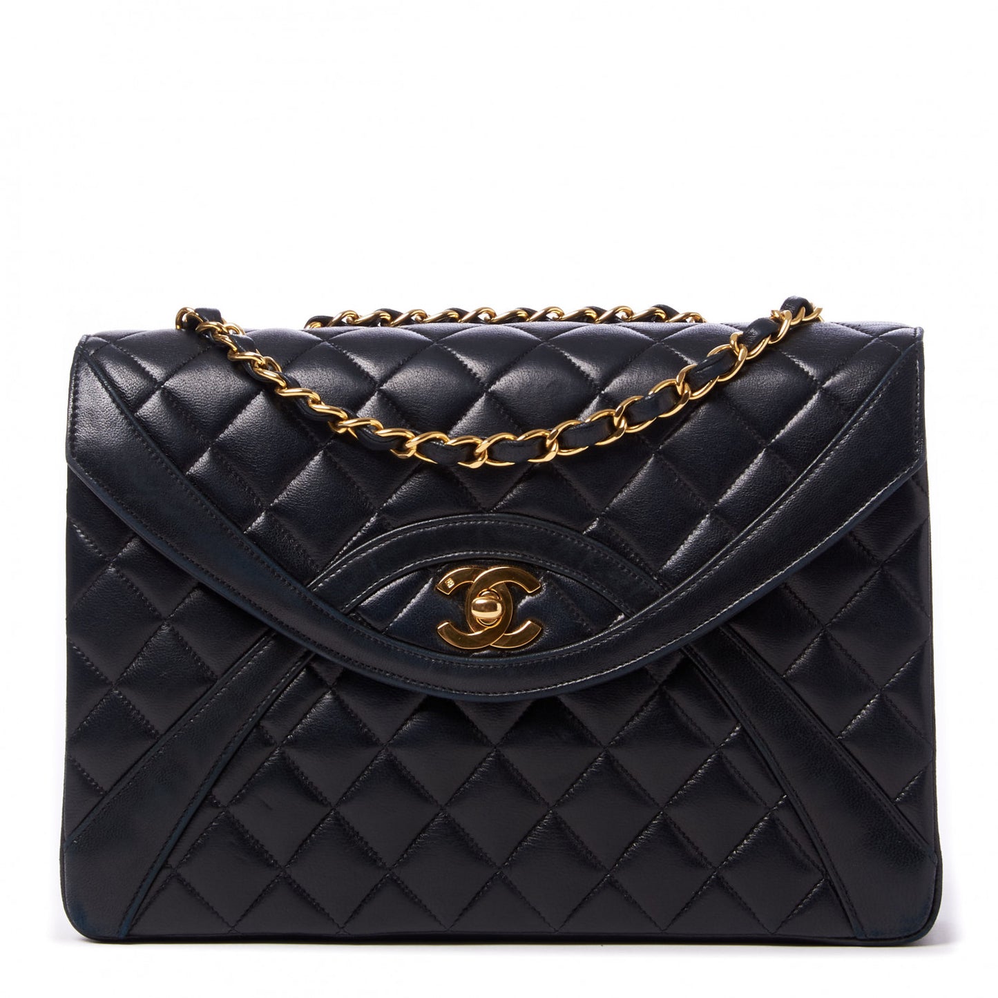 Lambskin Quilted Medium Single Flap Black