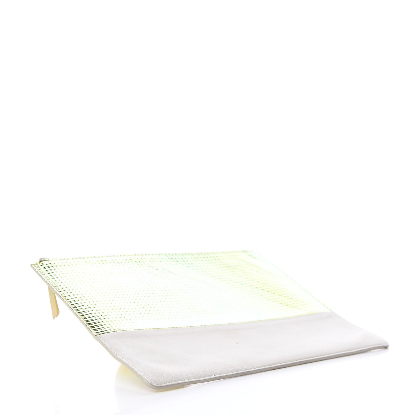 Lambskin Bi-Color Solo Clutch Pouch White