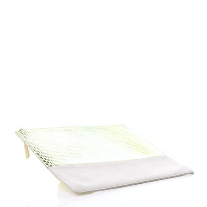 Celine Lambskin Bi-Color Solo Clutch Pouch White 4 of 10