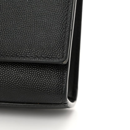 Saint Laurent Grain De Poudre Small Monogram Monochrome Kate Satchel Black 18 of 22