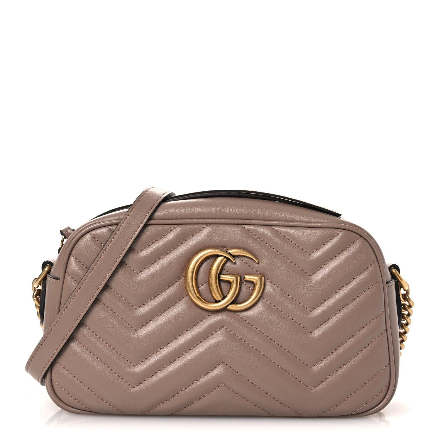 Gucci Calfskin Matelasse Small GG Marmont Chain Shoulder Bag Porcelain Rose 1 of 12