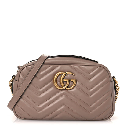 Gucci Calfskin Matelasse Small GG Marmont Chain Shoulder Bag Porcelain Rose 1 of 12