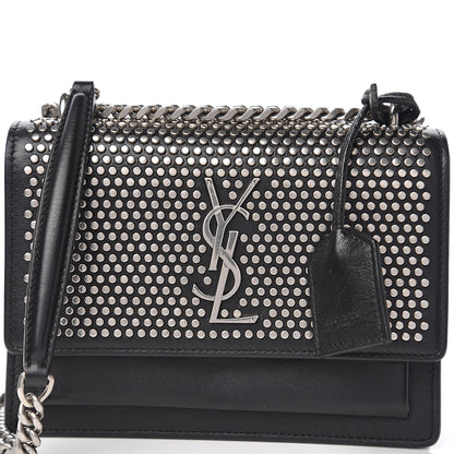 Saint Laurent Calfskin Studded Small Monogram Sunset Black 12 of 12