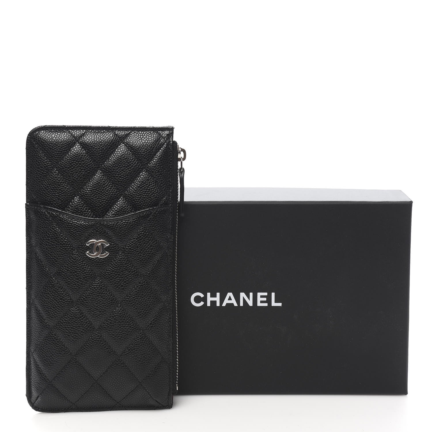 Chanel Caviar Quilted Classic Flat Wallet Pouch Black 8 of 8