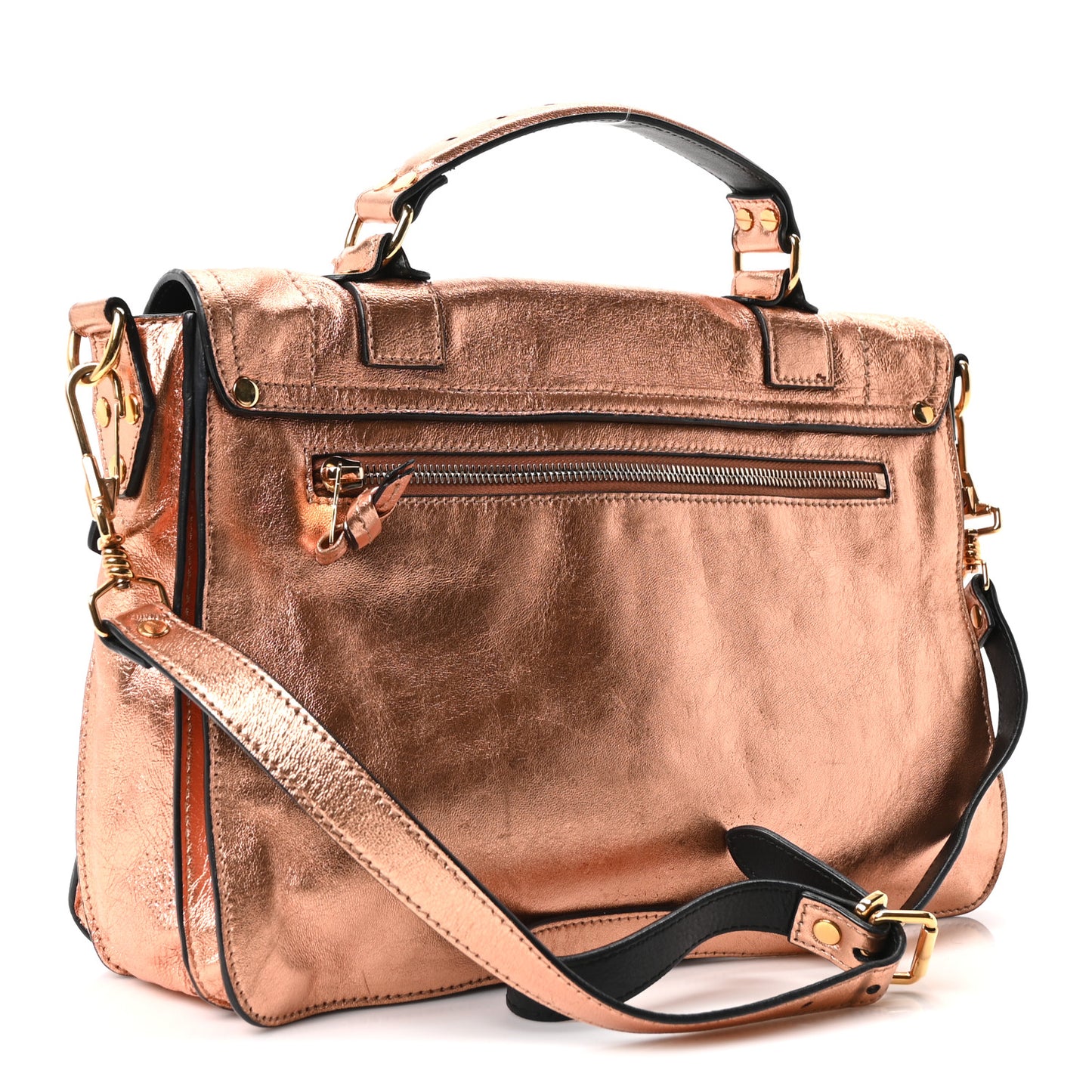 Metallic Lambskin Medium PS1 Satchel Copper