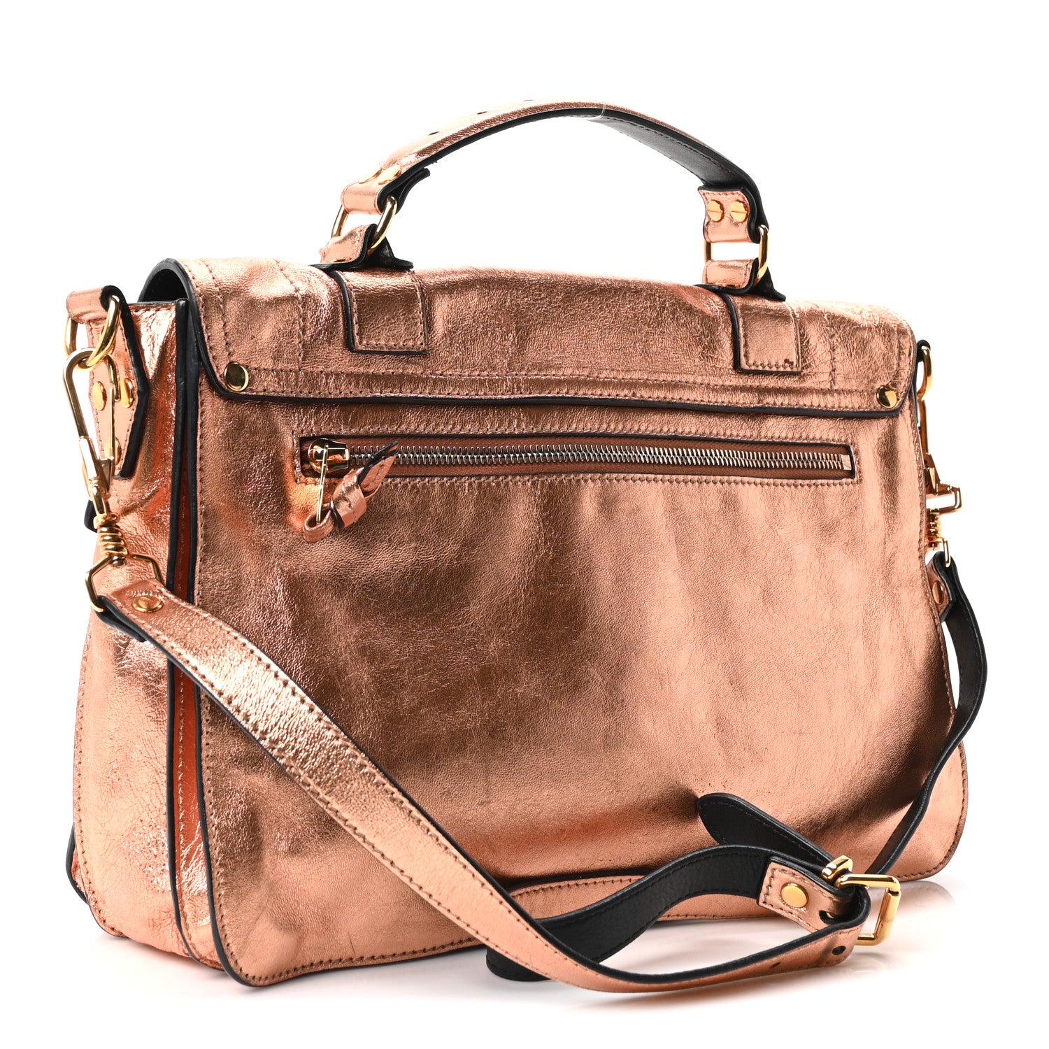 Proenza Schouler Metallic Lambskin Medium PS1 Satchel Copper 3 of 10