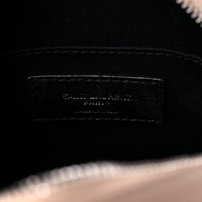 Saint Laurent Grain De Poudre Matelasse Chevron Quilted Round Vinyle Camera Bag Gold Sand 5 of 7