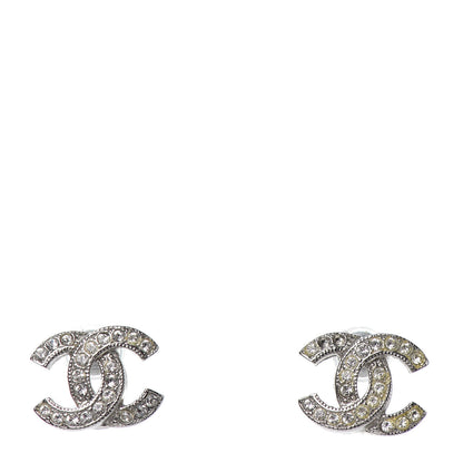 Chanel Crystal Mini Timeless CC Earrings Silver 1 of 5