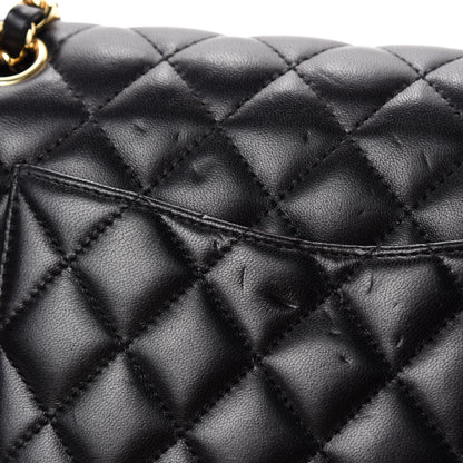 Chanel Lambskin Quilted Medium Double Flap Black 9 of 14