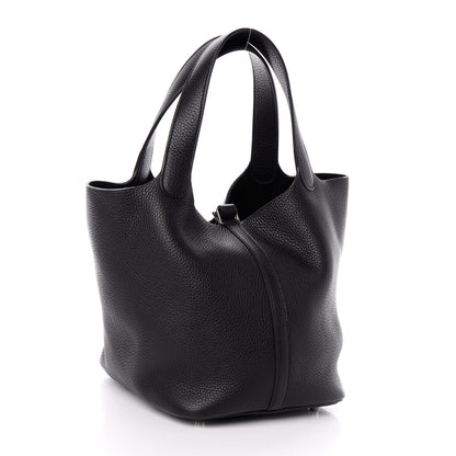 Hermes Taurillon Clemence Picotin Lock 22 MM Black 3 of 10