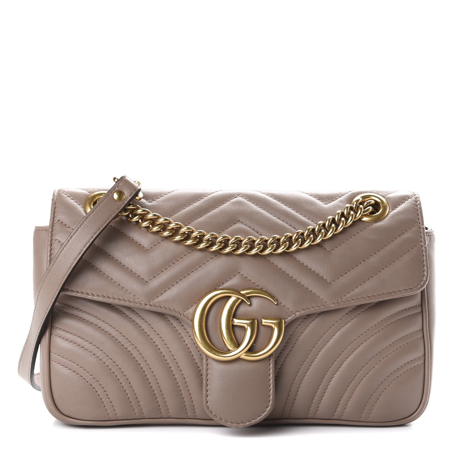 Gucci Calfskin Matelasse Small GG Marmont Shoulder Bag Porcelain Rose 1 of 10