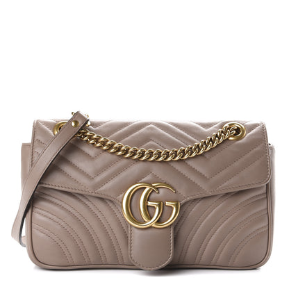 Gucci Calfskin Matelasse Small GG Marmont Shoulder Bag Porcelain Rose 1 of 10