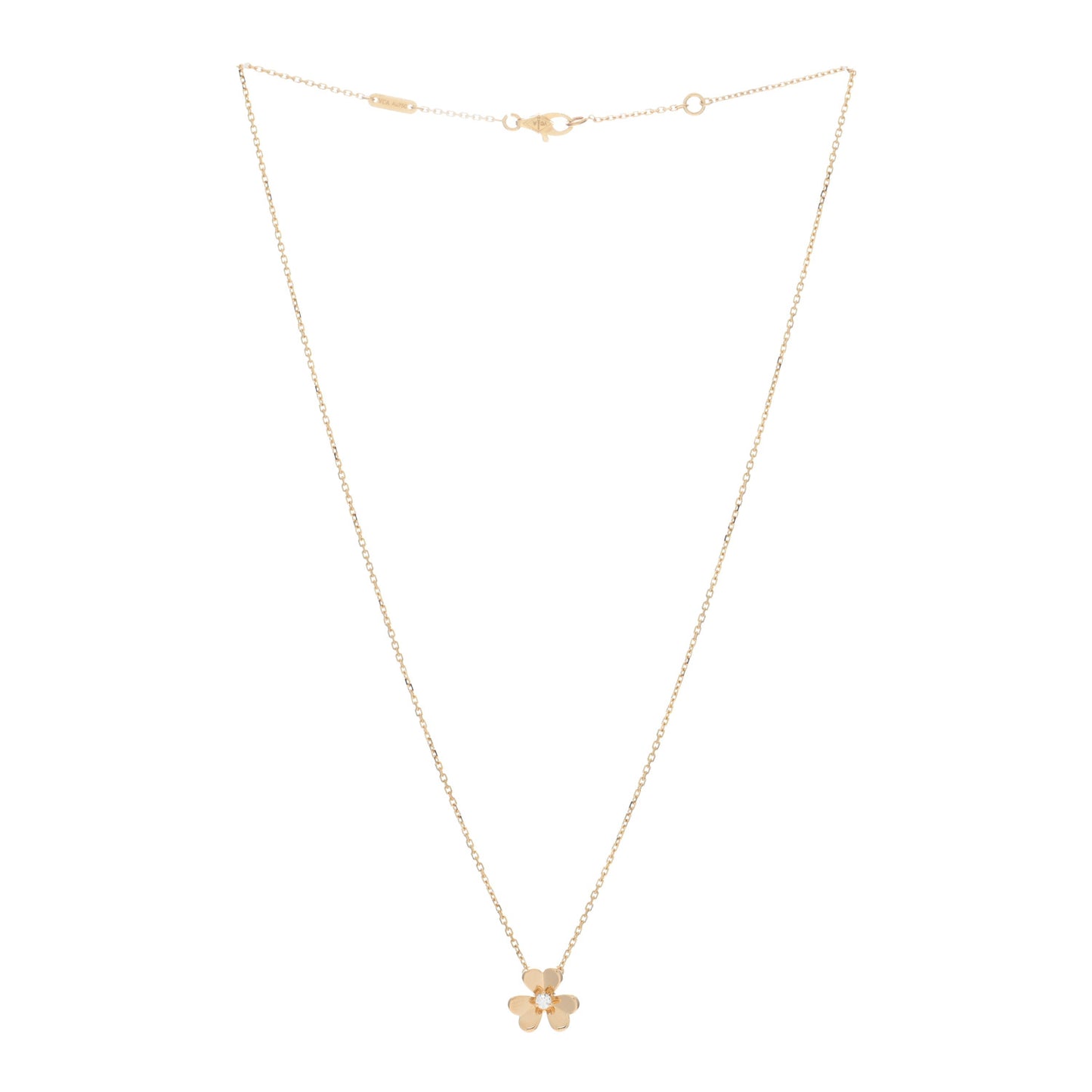 18K Yellow Gold Diamond Mini Frivole Pendant Necklace
