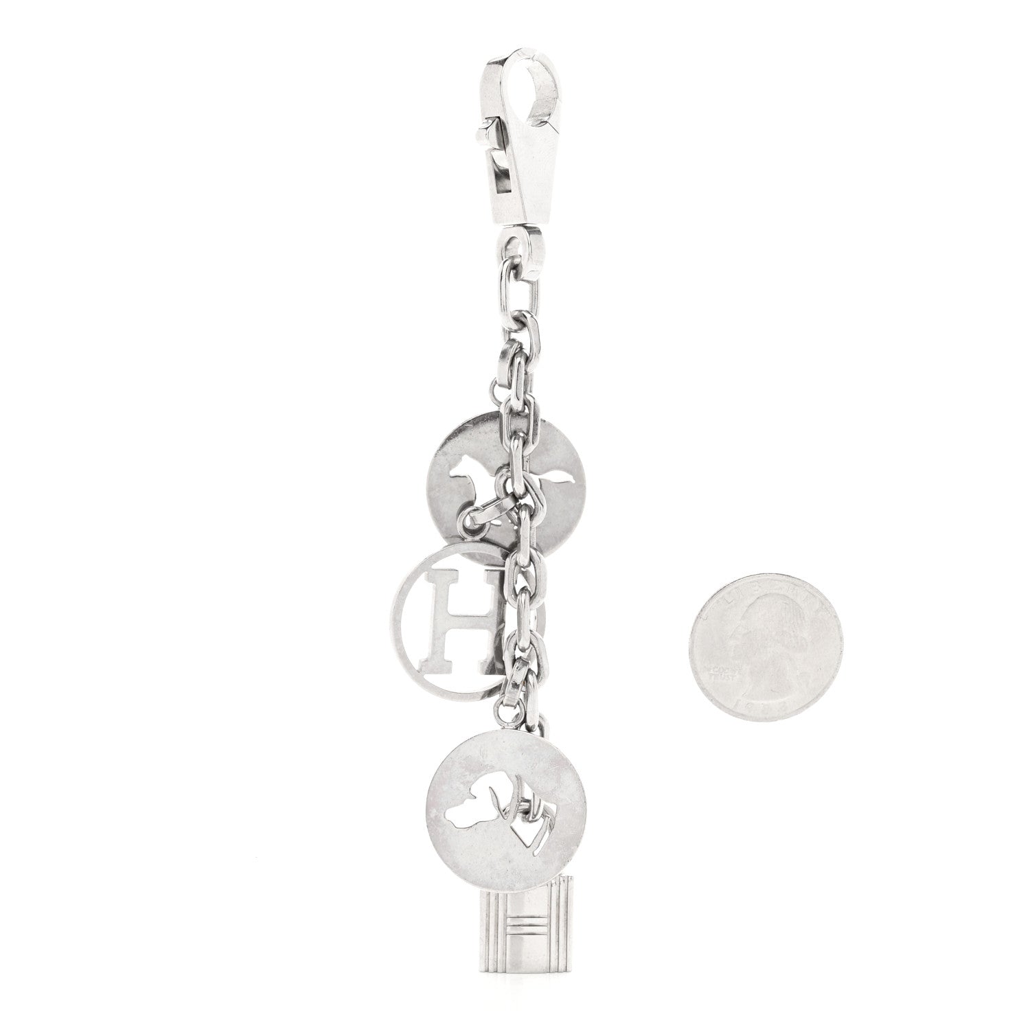 Hermes Palladium Breloque Bag Charm Silver 2 of 3