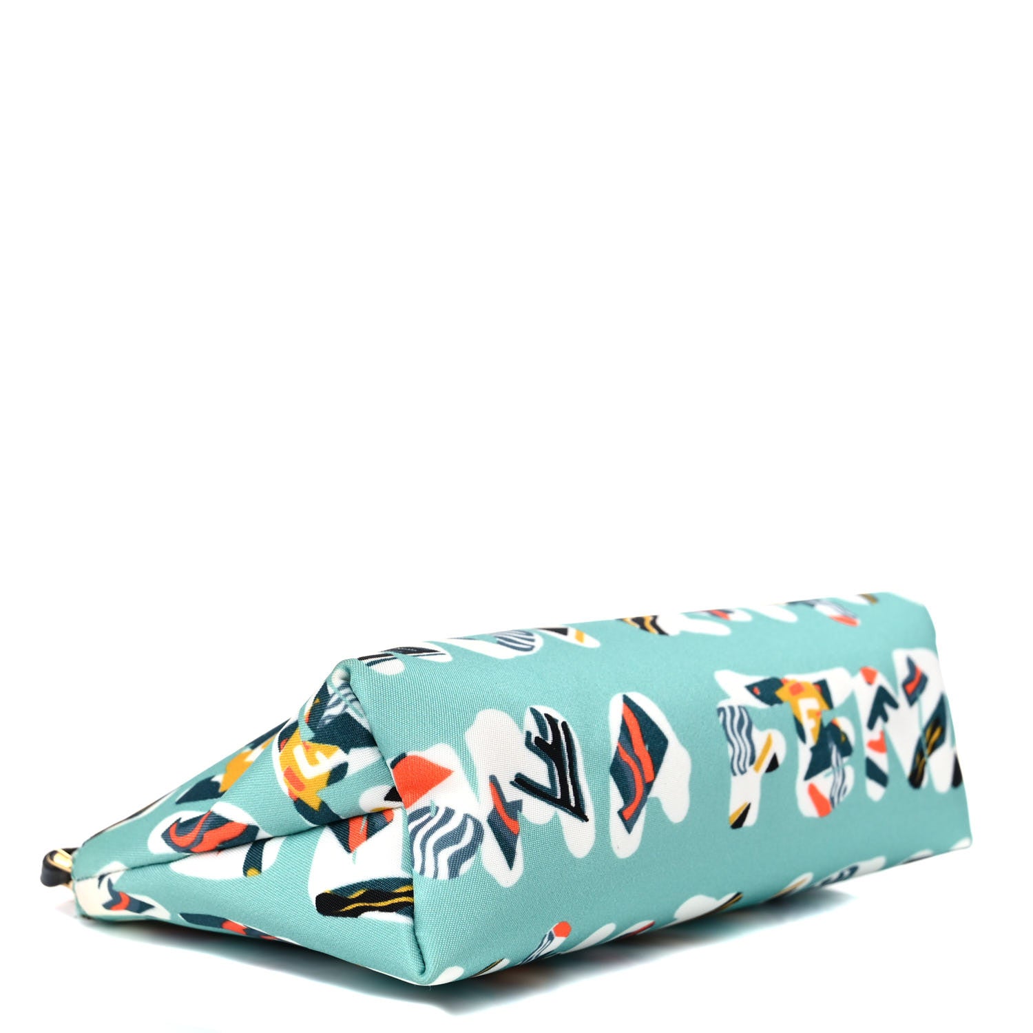 Fendi Nylon Roma Print Large Cosmetic Pouch Tiffany Multicolor 4 of 11