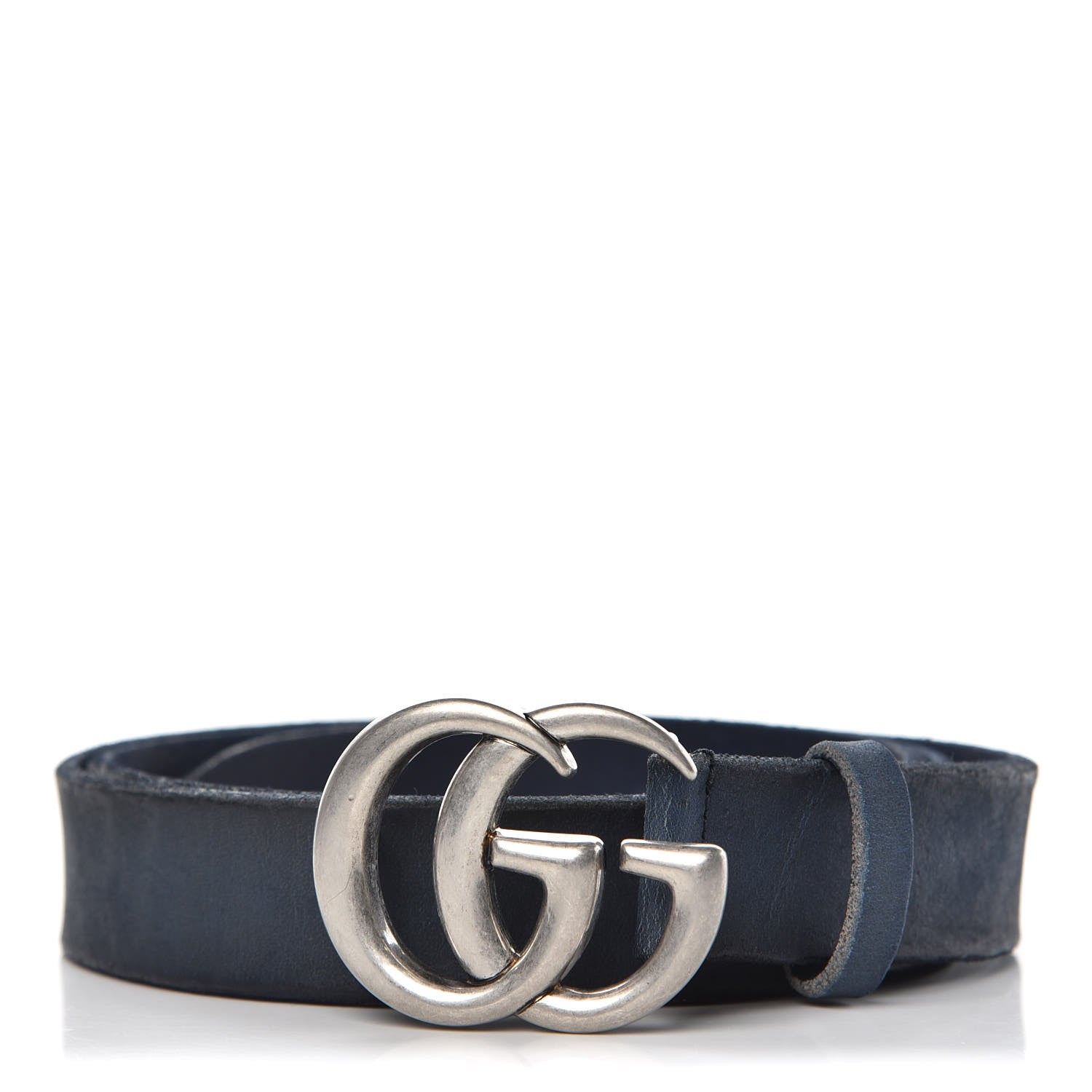 Gucci Cuoio Toscano Nickel Double G 30mm Belt 90 36 Blue 1 of 8