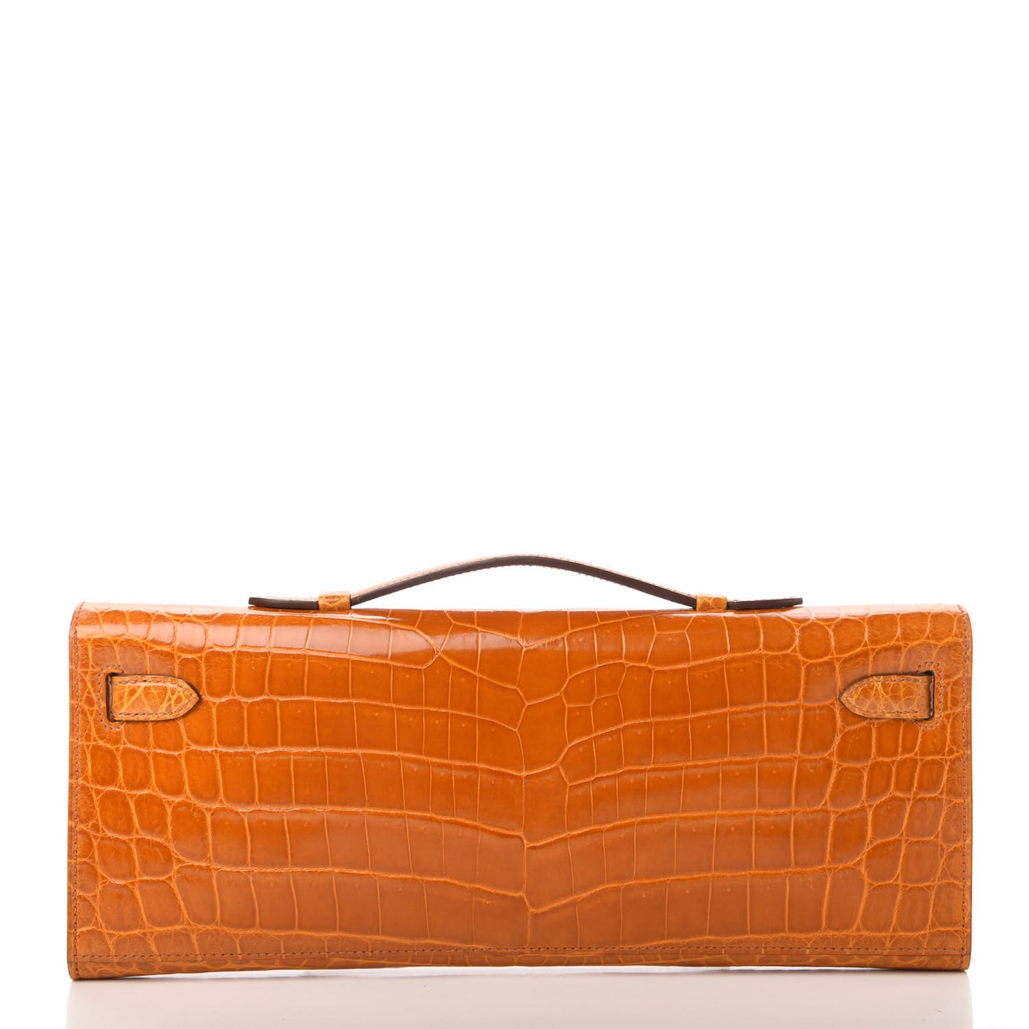 Shiny Niloticus Crocodile Kelly Cut Pochette Pain D'Epice