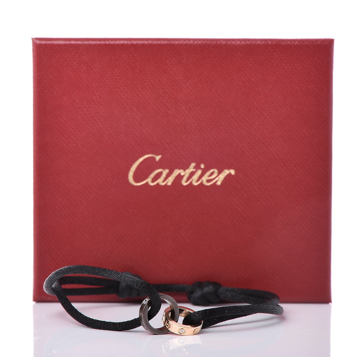 Cartier 18K Pink Gold Brown Ceramic 4 Diamond LOVE Cord Bracelet Black 6 of 6