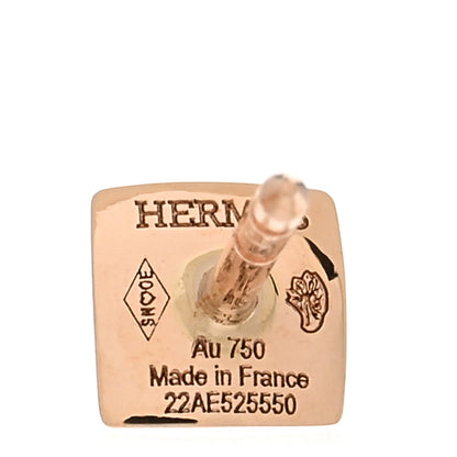 Hermes 18K Rose Gold Diamond Clou d'H Stud Earrings 4 of 5