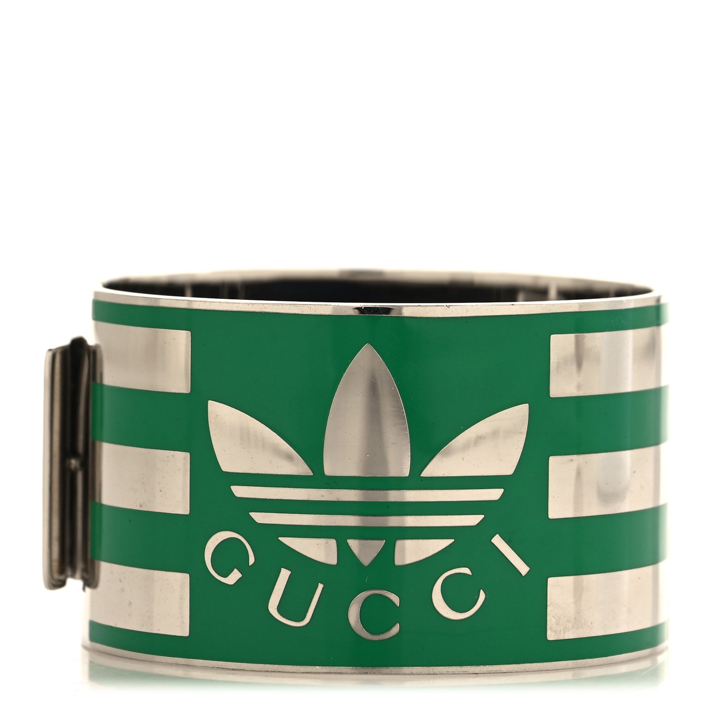 X ADIDAS Metal Enamel Cuff Bracelet S Silver Green