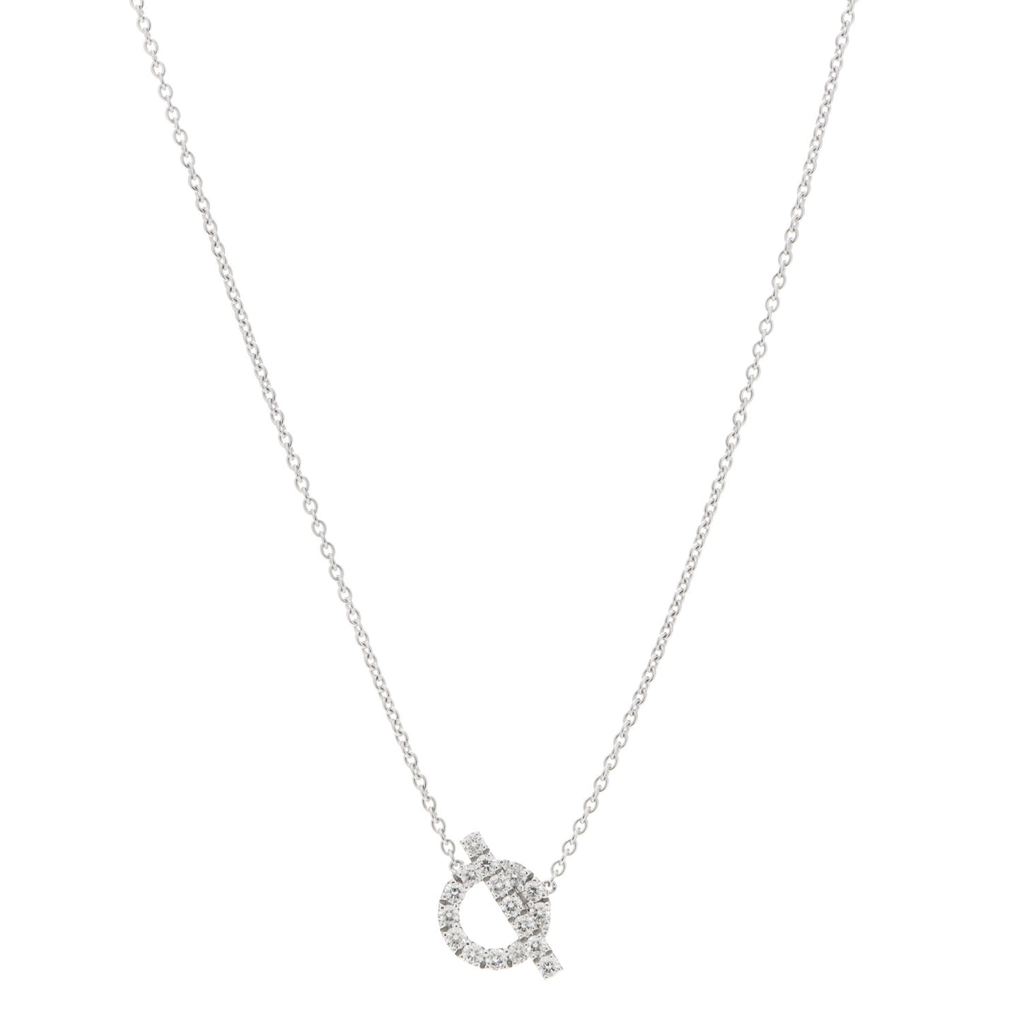 18K White Gold Diamond Finesse Pendant Necklace