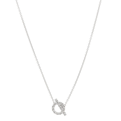 Hermes 18K White Gold Diamond Finesse Pendant Necklace 1 of 5