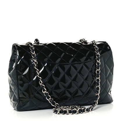 Chanel Patent Quilted Jumbo Single Flap Navy 3 of 18