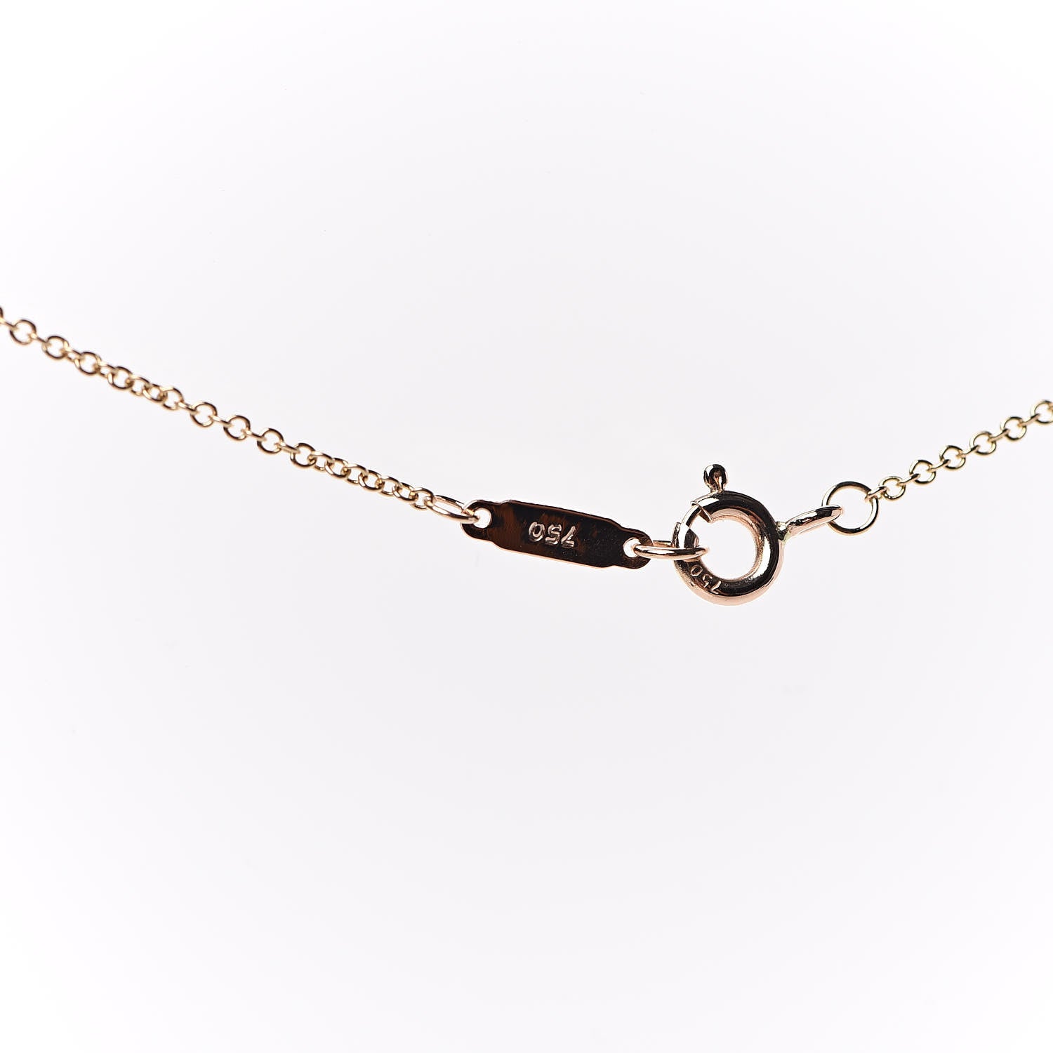 Tiffany 18K Rose Gold Diamond Mini Metro Horseshoe Pendant Necklace 6 of 7