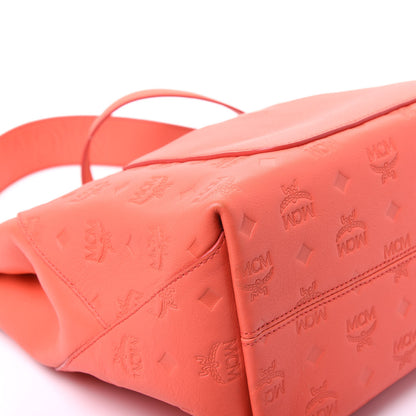 MCM Calfskin Ottomar Monogram Medium Klara Hobo Hot Coral 7 of 10