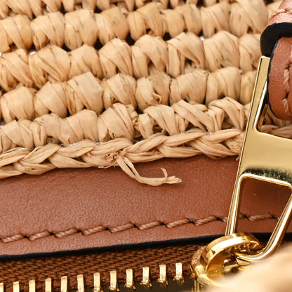 Loewe Calfskin Raffia Paulas Ibiza Pochette Bag Natural Tan 11 of 12