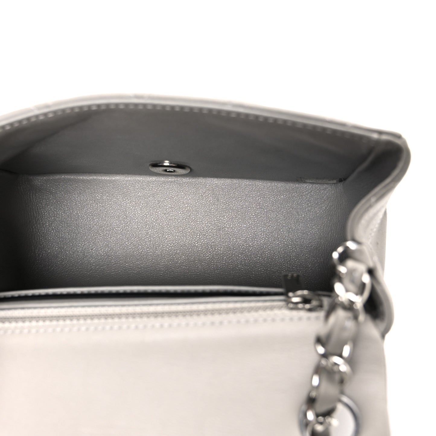 Lambskin Quilted Mini Square Flap Grey