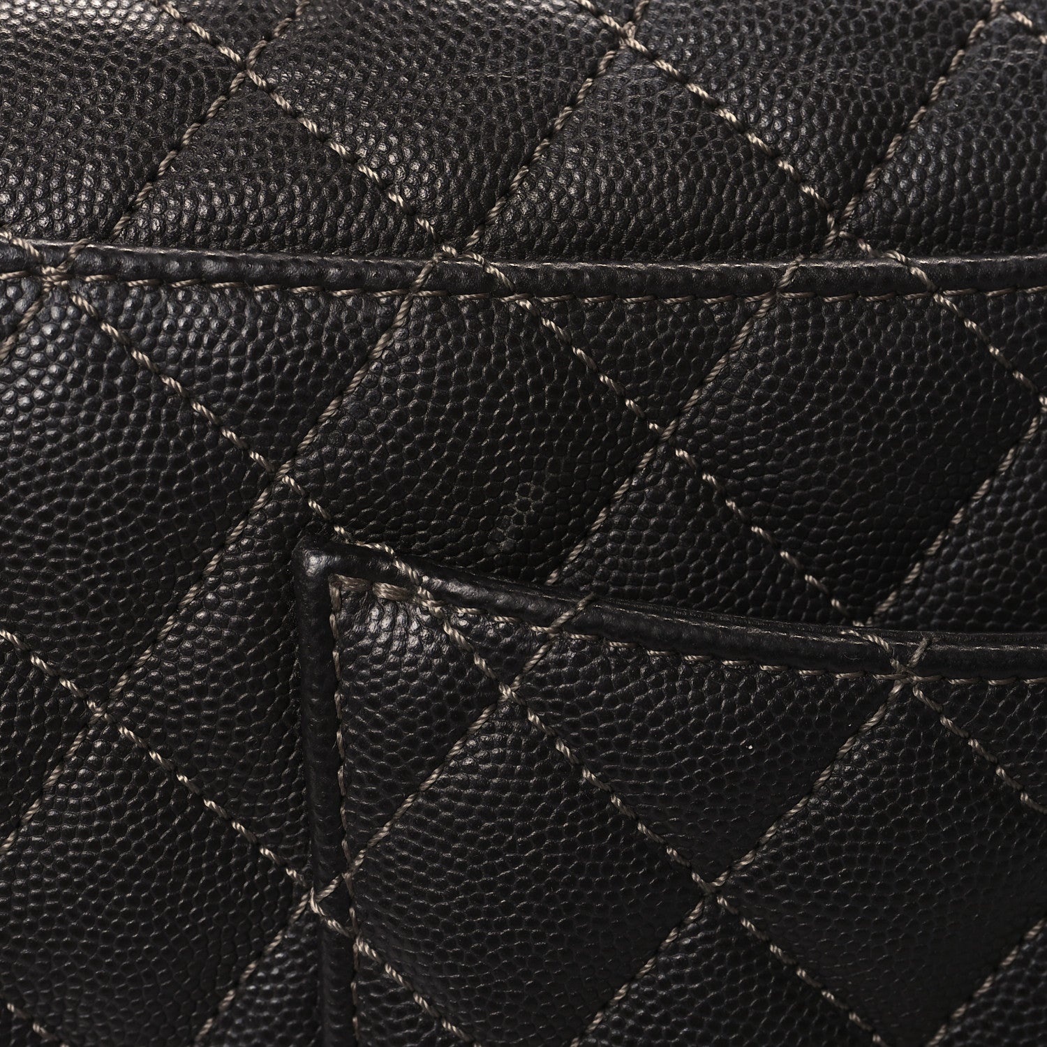 Chanel Caviar Contrast Stitch Small Coco Chain Handle Flap Dark Grey 13 of 14