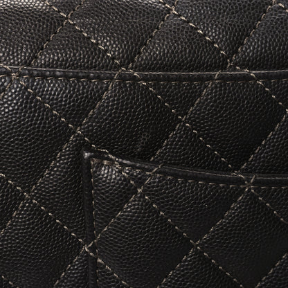 Chanel Caviar Contrast Stitch Small Coco Chain Handle Flap Dark Grey 13 of 14