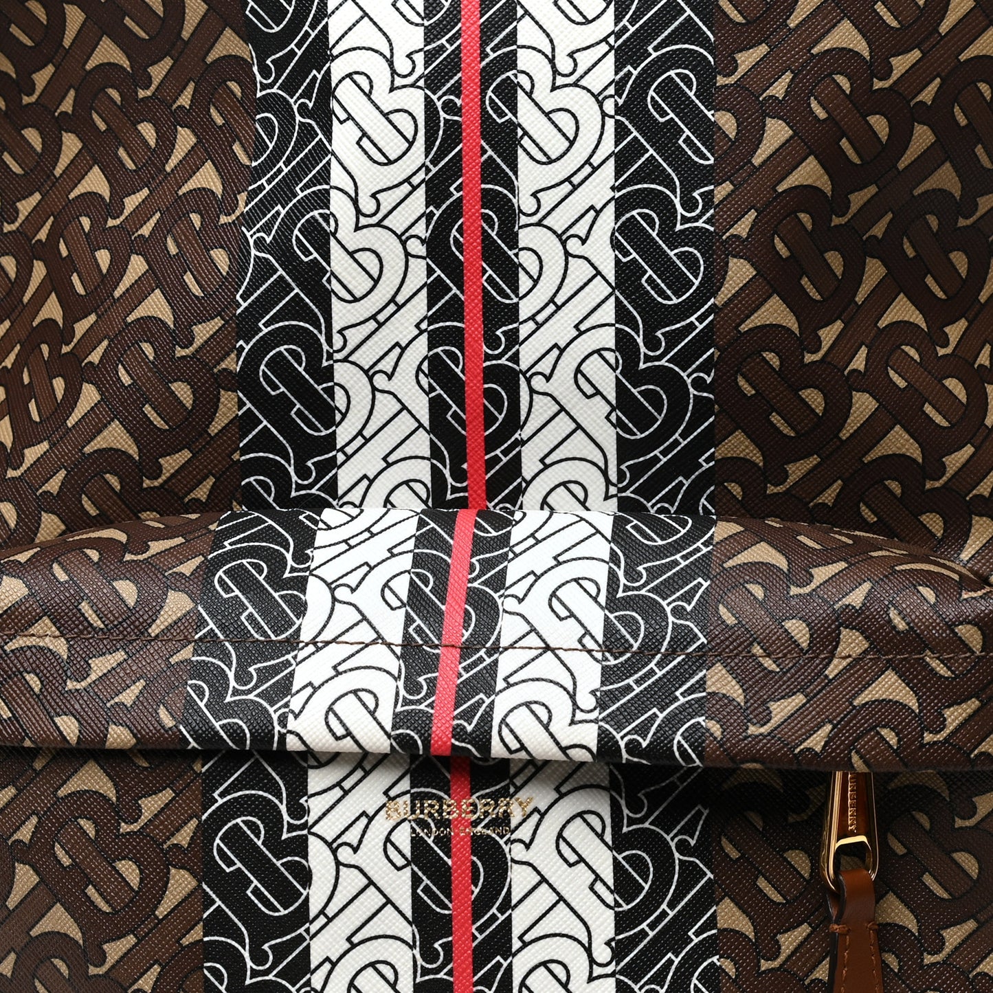 E-Canvas Monogram Stripe Backpack Bridle Brown