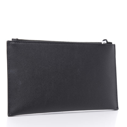 Saint Laurent Grain De Poudre Monogram Bill Pouch Black 3 of 9