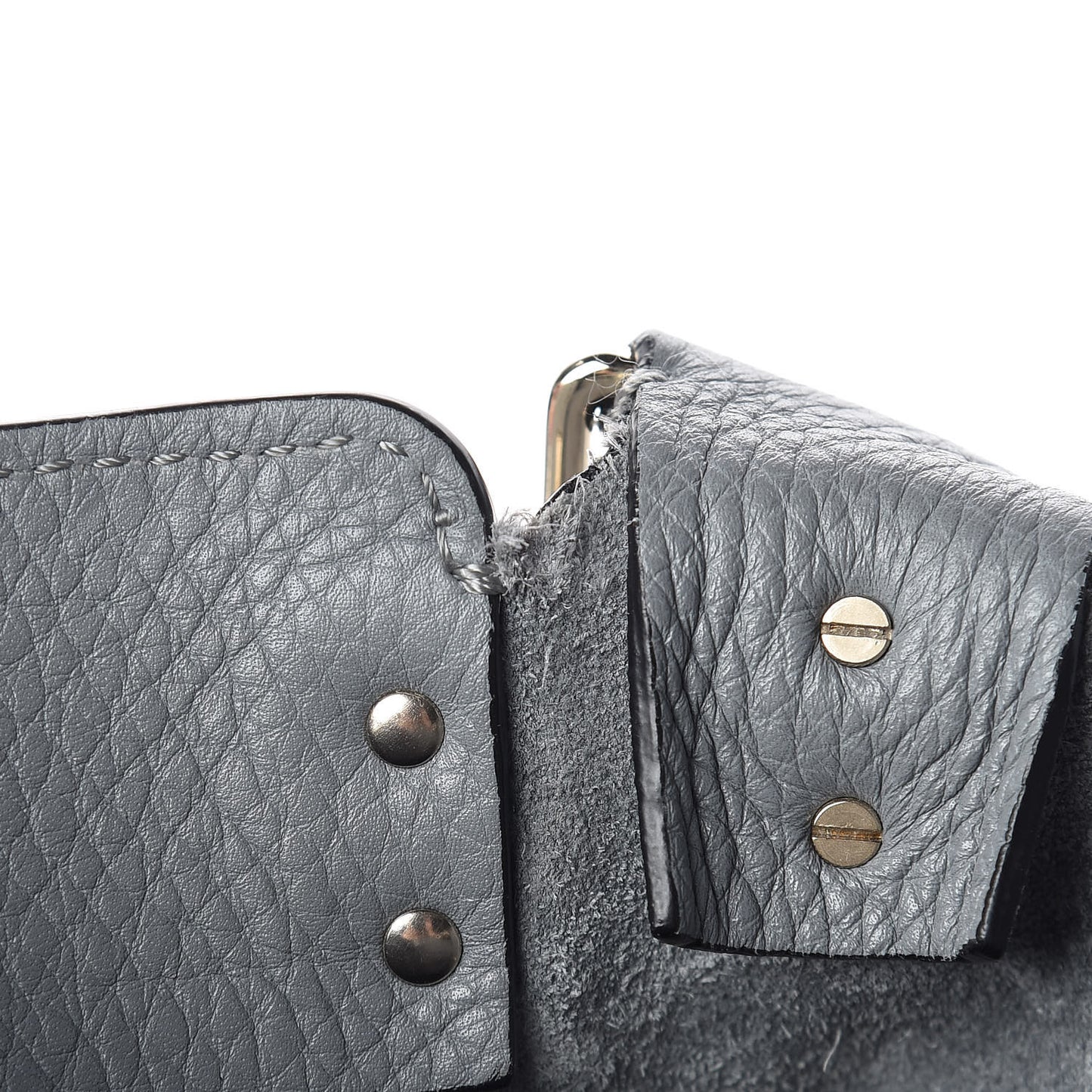 Pebbled Calfskin Large Rockstud Flip-Lock Messenger Bag Light Stone