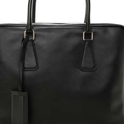 Prada Saffiano Travel Briefcase Black 7 of 9