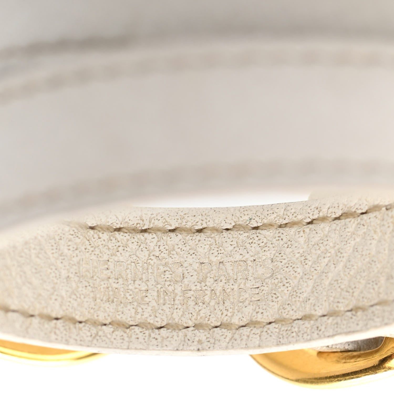 Hermes Epsom Baby Pavane Double Tour Bracelet S White 2 of 3