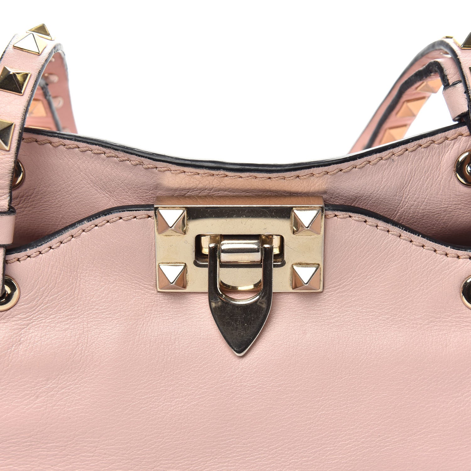 Valentino Garavani Vitello Small Rockstud Tote Pink 12 of 14