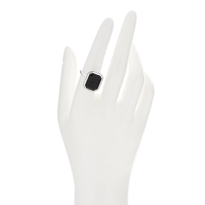 Tiffany Sterling Silver Black Onyx Ziegfeld Daisy Ring 55 7.25 2 of 4