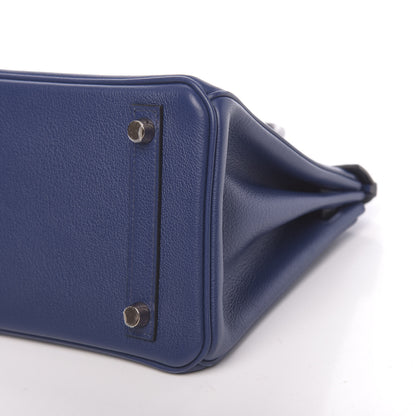 Hermes Taurillon Novillo Matte Alligator Birkin Touch 25 Bleu Saphir Marine 18 of 38