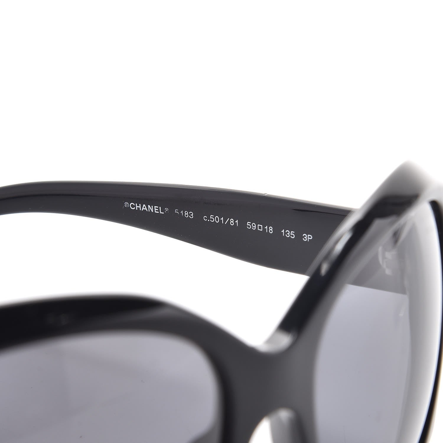 Chanel CC Polarized Sunglasses 5183 Black 7 of 10